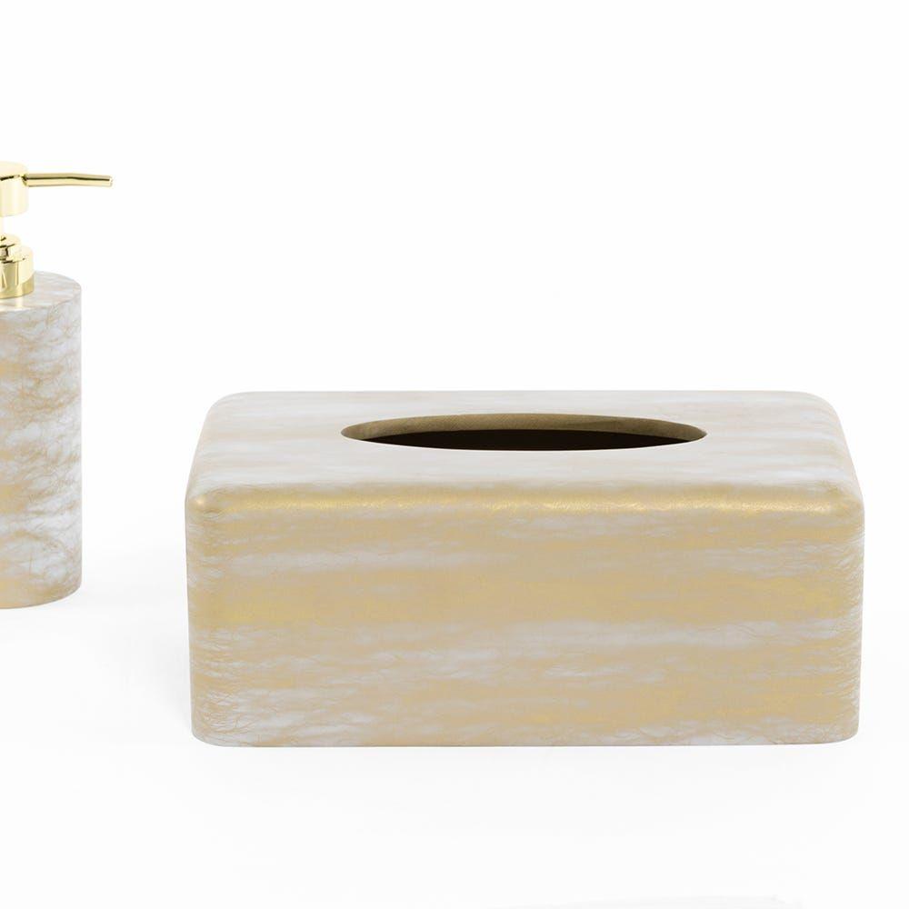 Splash Polyresin Tissue Box, Gold - 26X14.3X10.3 Cm