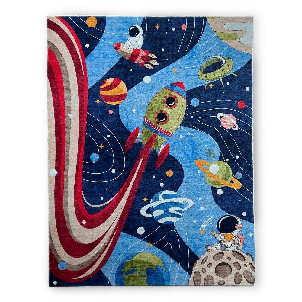 Space Printed Rug, Multicolour - 120X160 Cm