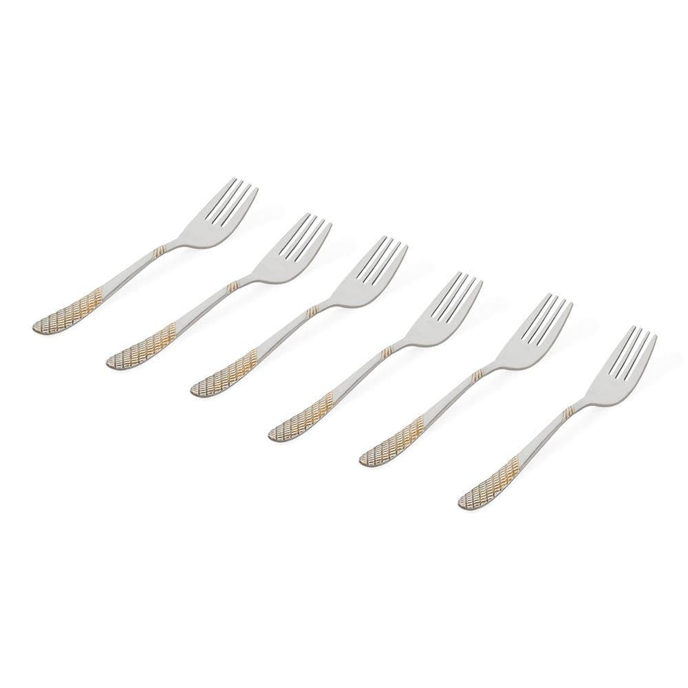 Harith 6-Piece Cake Fork Set, Silver - 15 Cm