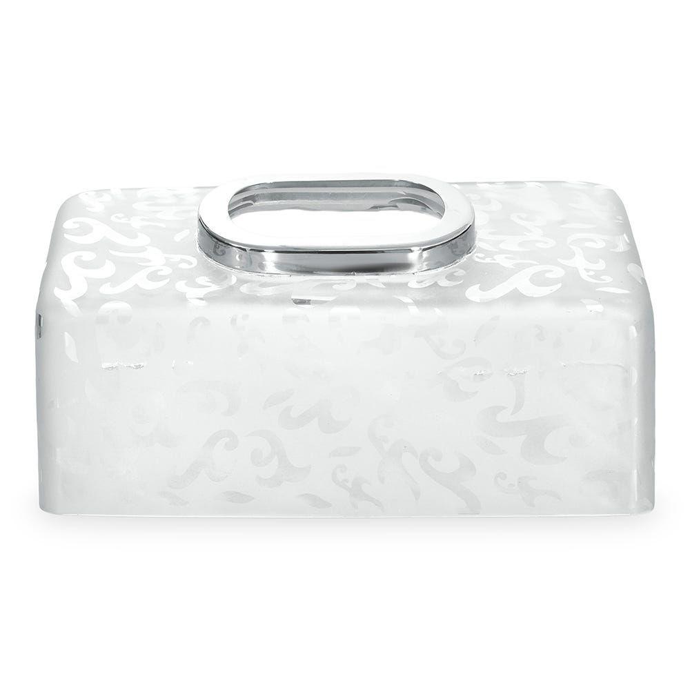 Victoria Tissue Box, Clear & Silver - 22X9.5 Cm