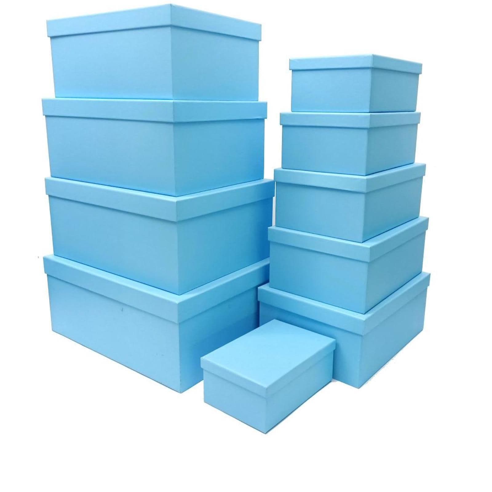 Vsmart 10 Pcs Gift Set Box Blue Plain Colour 10X10-012