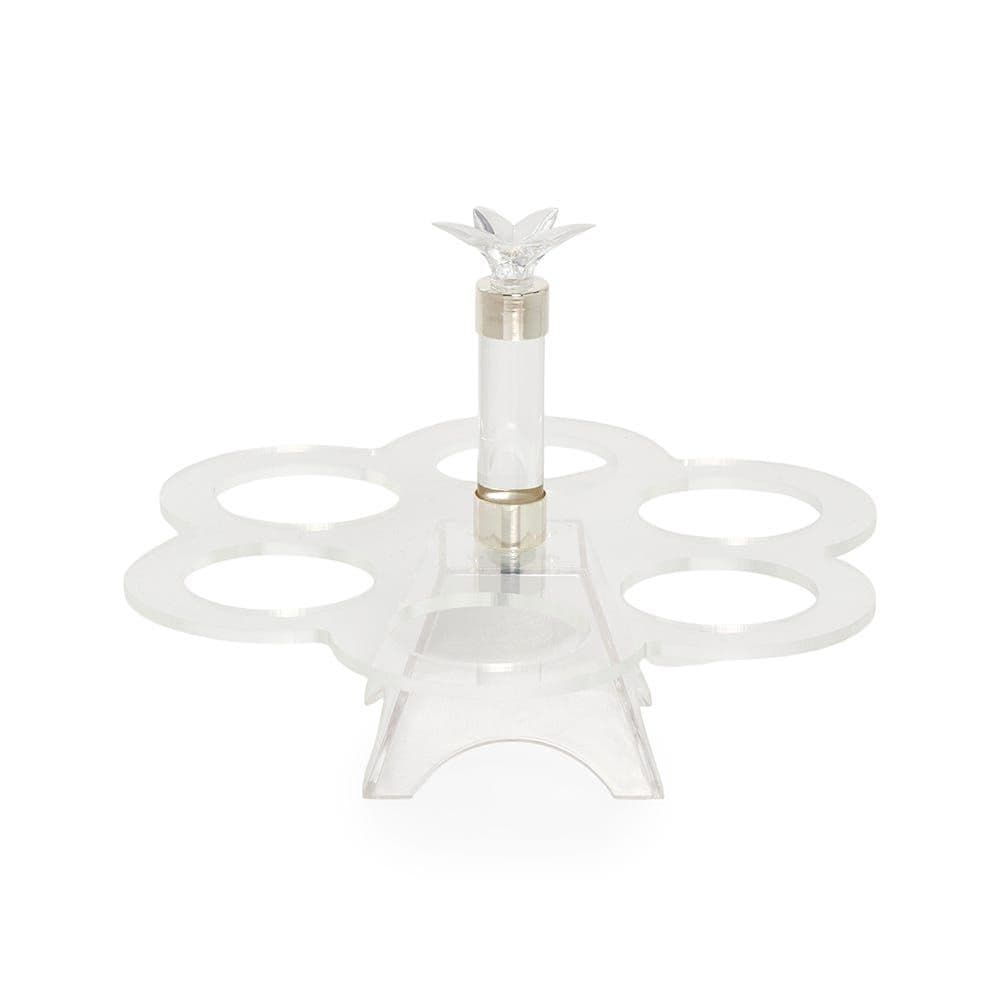 Hls Taper Candle Holder, White & Silver - 24Cm