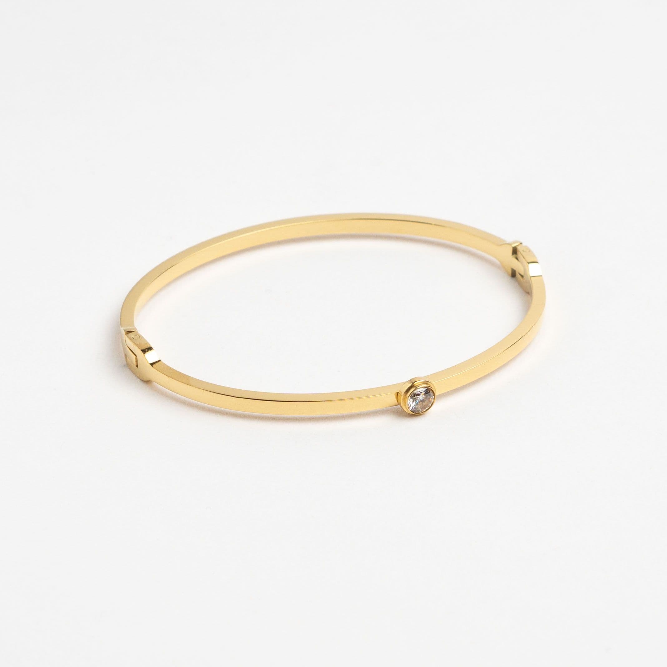 Single Gem Bangle - Gold