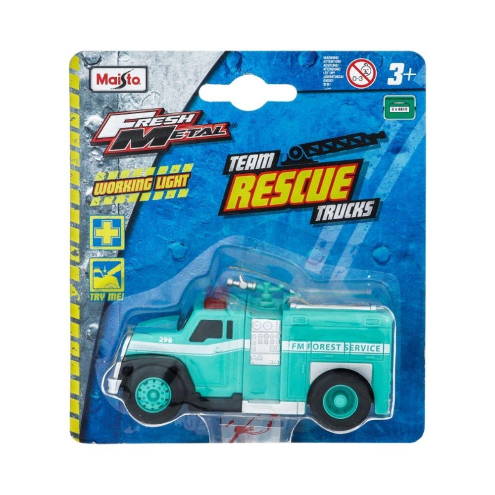 Maisto Fresh Metal Team Rescue Trucks (9 cm, Colors May Vary)