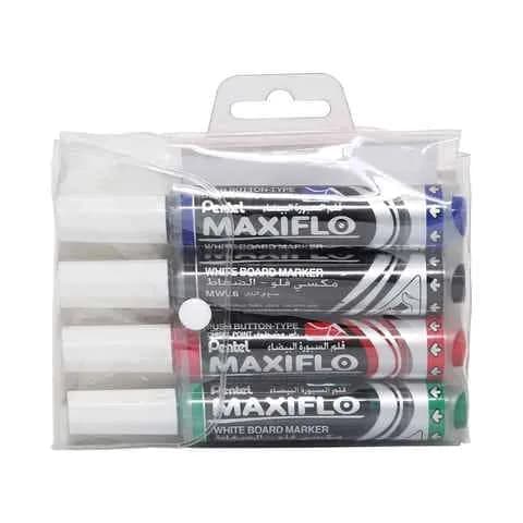 Pentel Maxiflo Whiteboard Marker Set 4Pcs