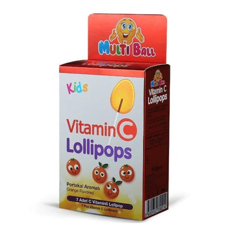 Multiball Kids Vitamin C  Lollipops 7'S 7PC