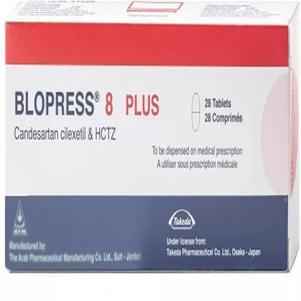 Blopress 8 Mg Plus 28 Tablets