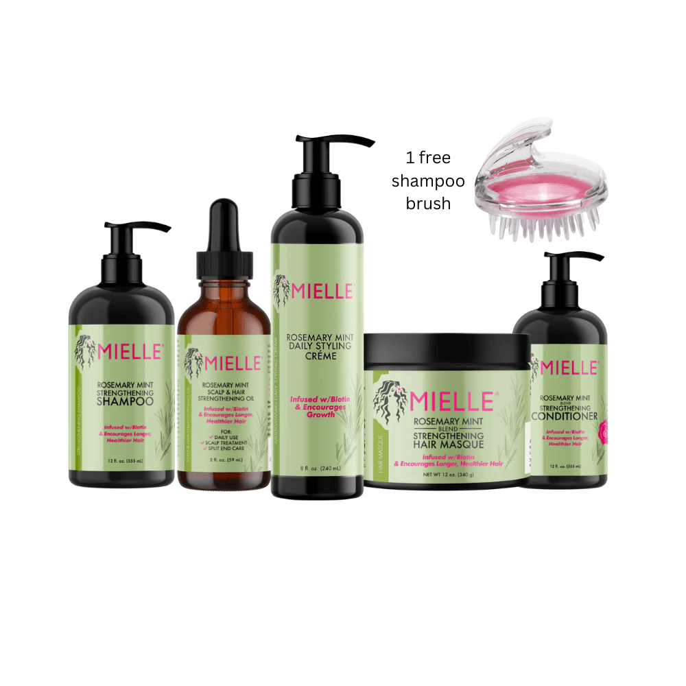 Rosemary Mint Shampoo + 1X Rosemary Mint Oil, 1X Rosemary Mint Conditioner, 1X Rosemary Mint Hair Masque, 1X Rosemary Mint Styling Creame,