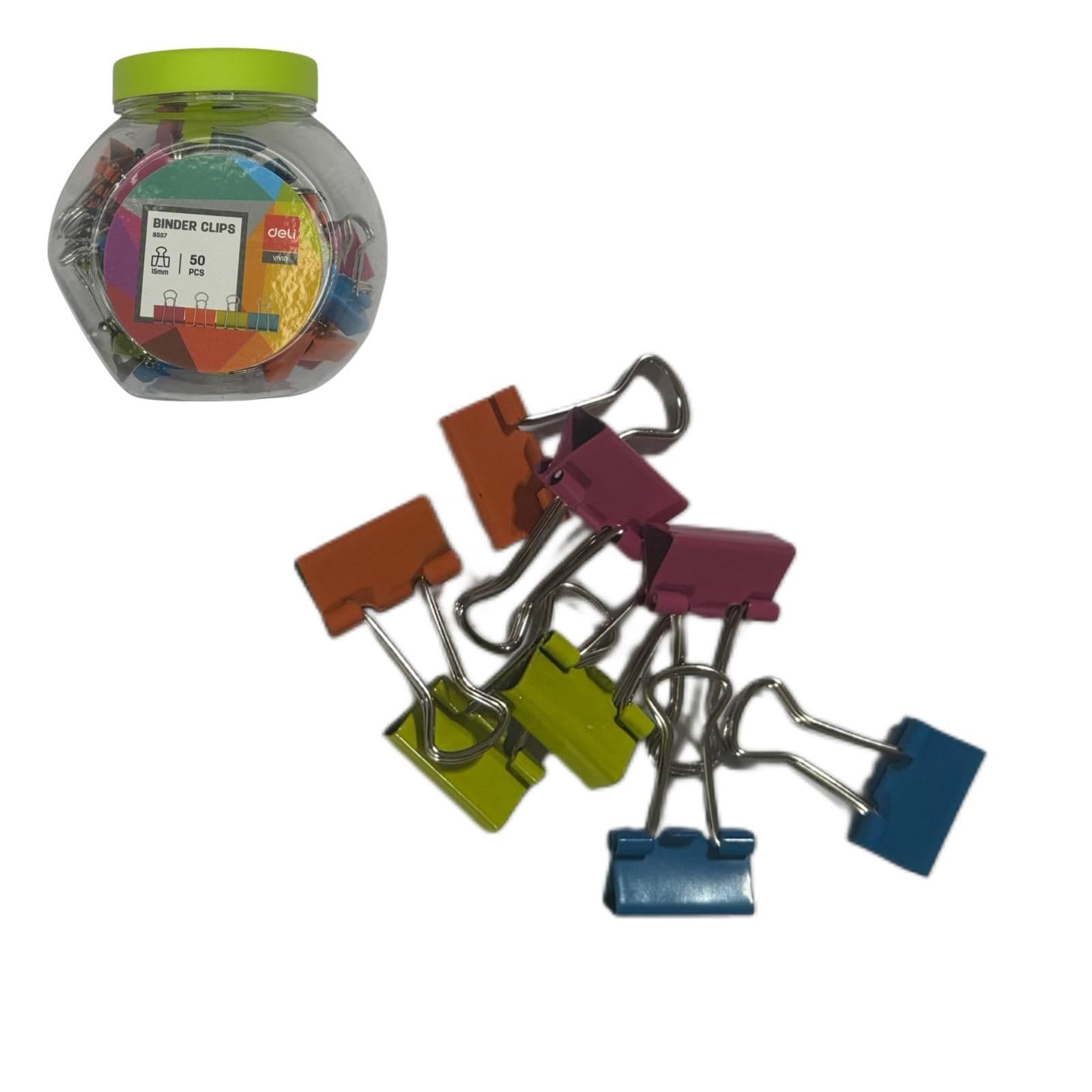 Deli Assorted Binder Clips (50Pcs, 15Mm)
