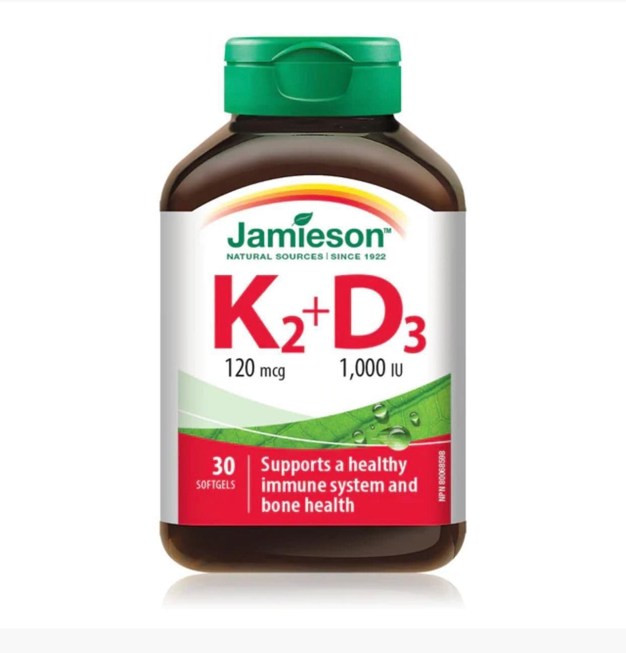 Jamieson Vitamin K2 120Mcg+D3 1000Iu Softgels 30'S