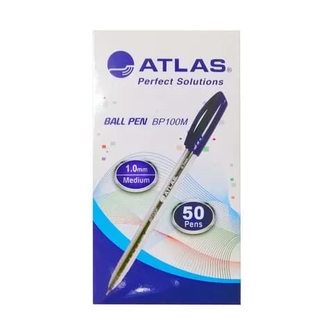 Atlas Ball Pen 1.0Mm 50 Pcs Pack Blue