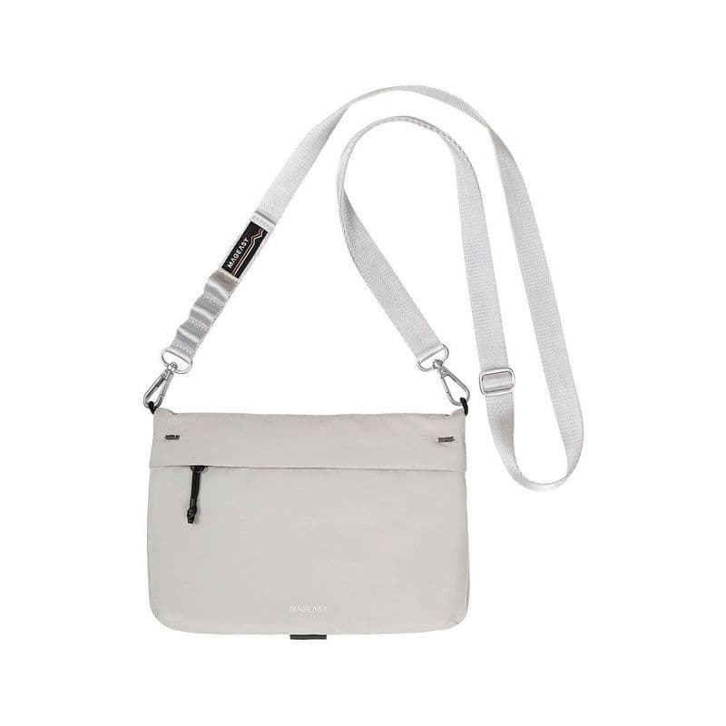 Mageasy 2L Sacoche Utility Crossbody Bag + Strap Phone Lanyard 20Mm-Cement Grey + Galaxy Gray