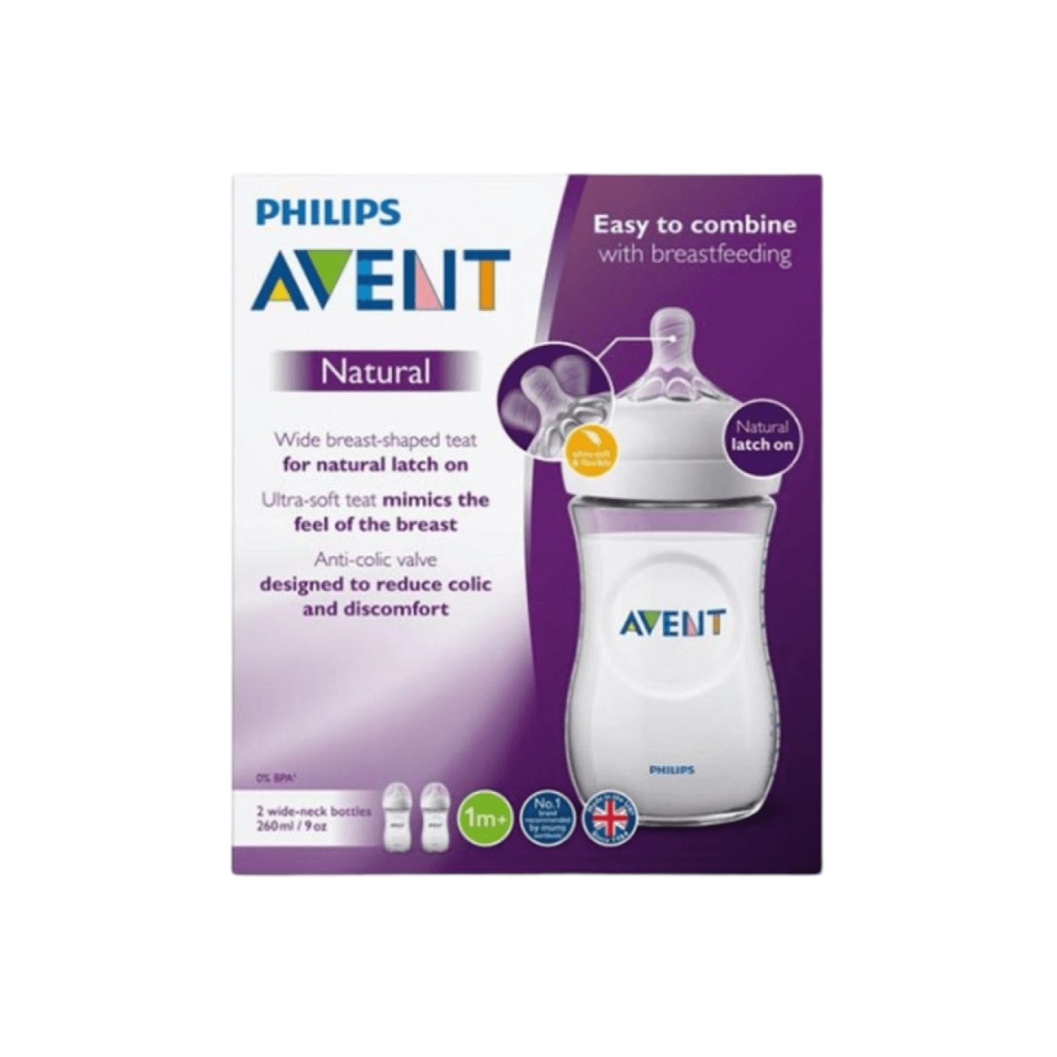 Philips Avent Natural 2.0 Feeding  Bottle 260Ml X2