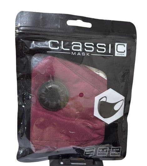 Classic Fashion Maroon Face Mask UV Protection 