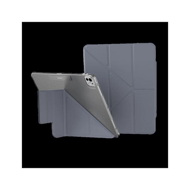 Mageasy Facet Folding Folio Case For Ipad Air 13", M2, Stain-Resistan- Alaskan Blue