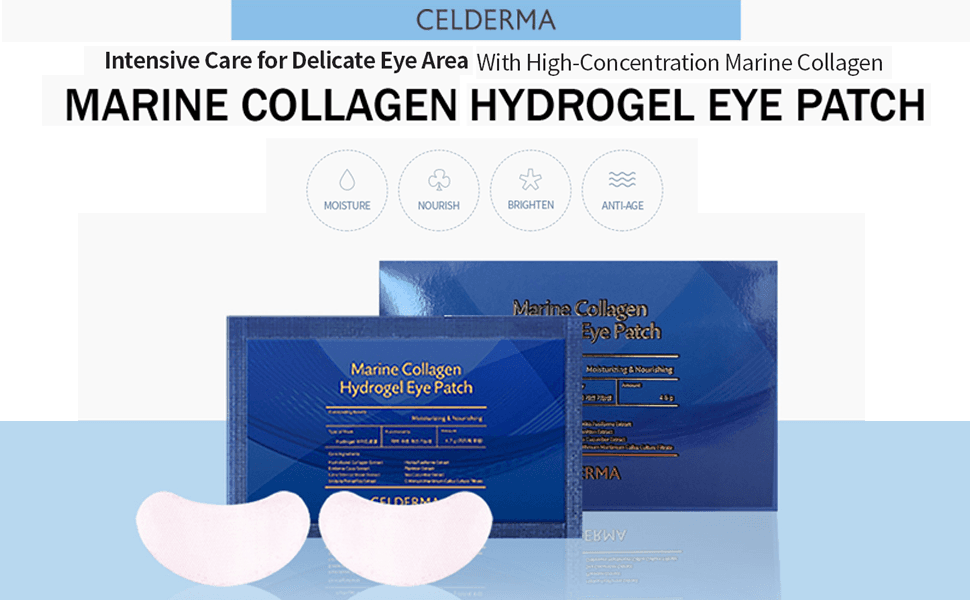 Celderma Marine Collagen Hydrogel Eye Patches Antiwrinkles Moisturizing And Nourshing