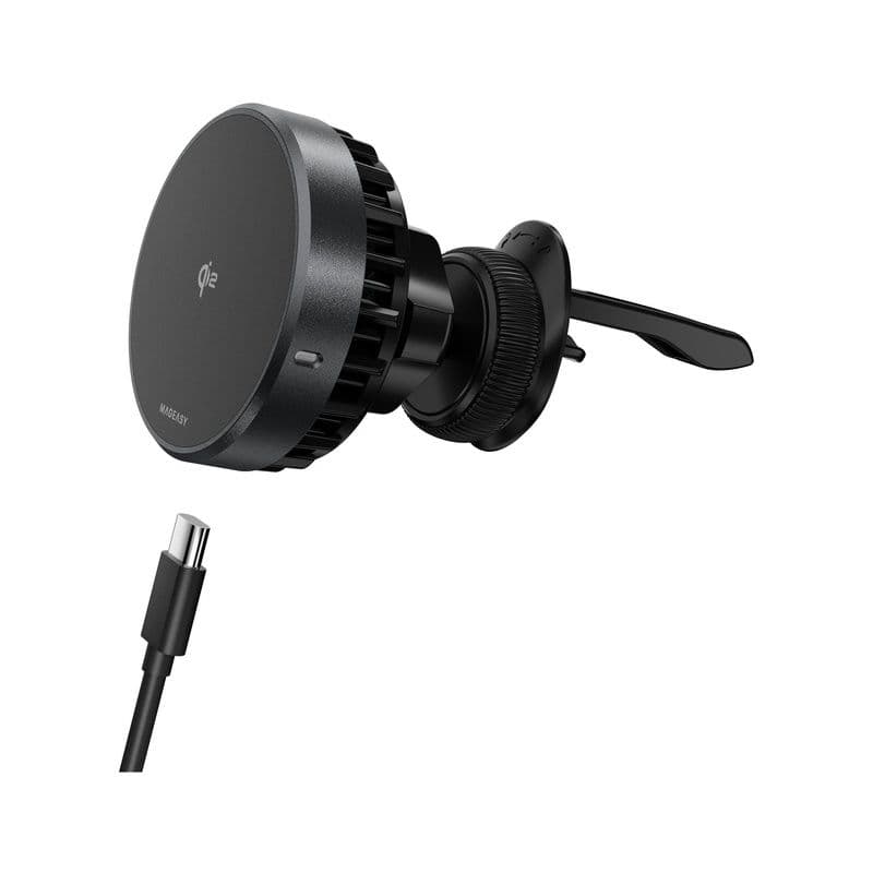 Mageasy Magmount Smart Cooling Car Charger With Qi2-Space Gray