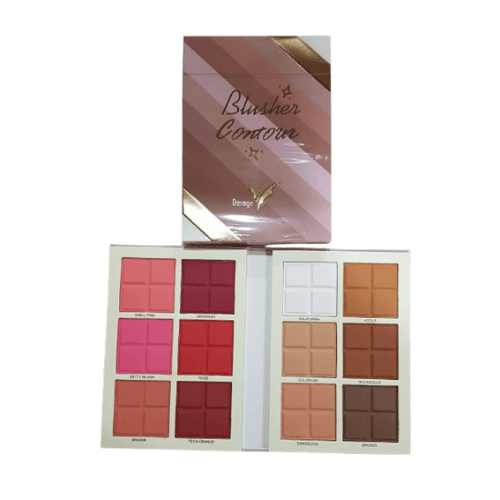 Daroge Touch Blusher & Contour Palette 12 Color Touch 6 Cheek Blusher And 6 Contour