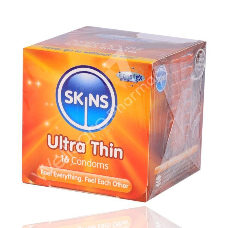 Skins Cube Ultra Thin Lubricated Condoms 16'S