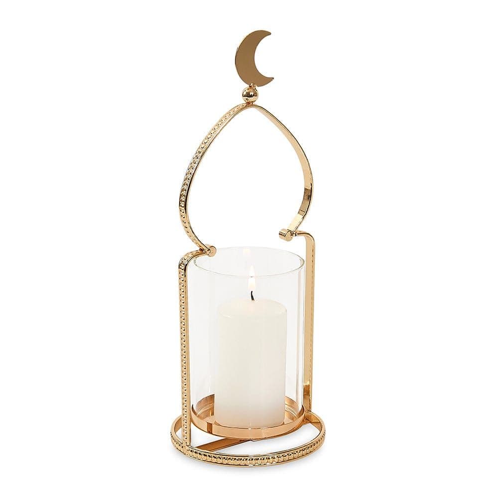 Dune Metal & Glass Candle Holder, Gold - 37X14Cm