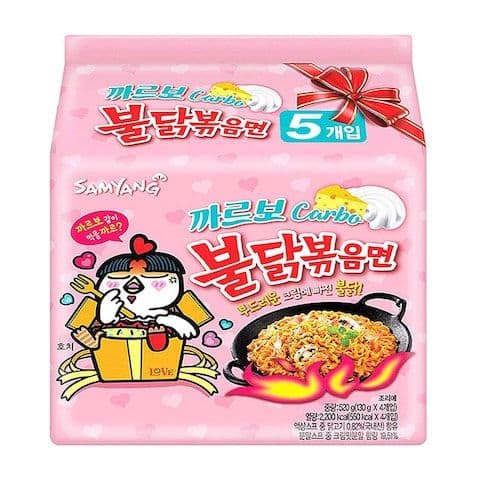 Samyang Buldak Cream Carbonara Hot Chicken Ramen 140Gx5'S