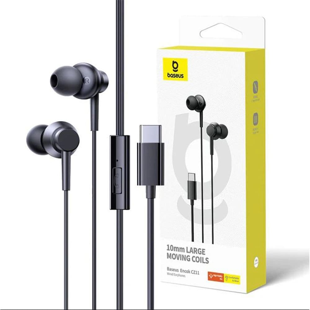 Baseus Encok Cz11 Type-C Wired Headphone Black