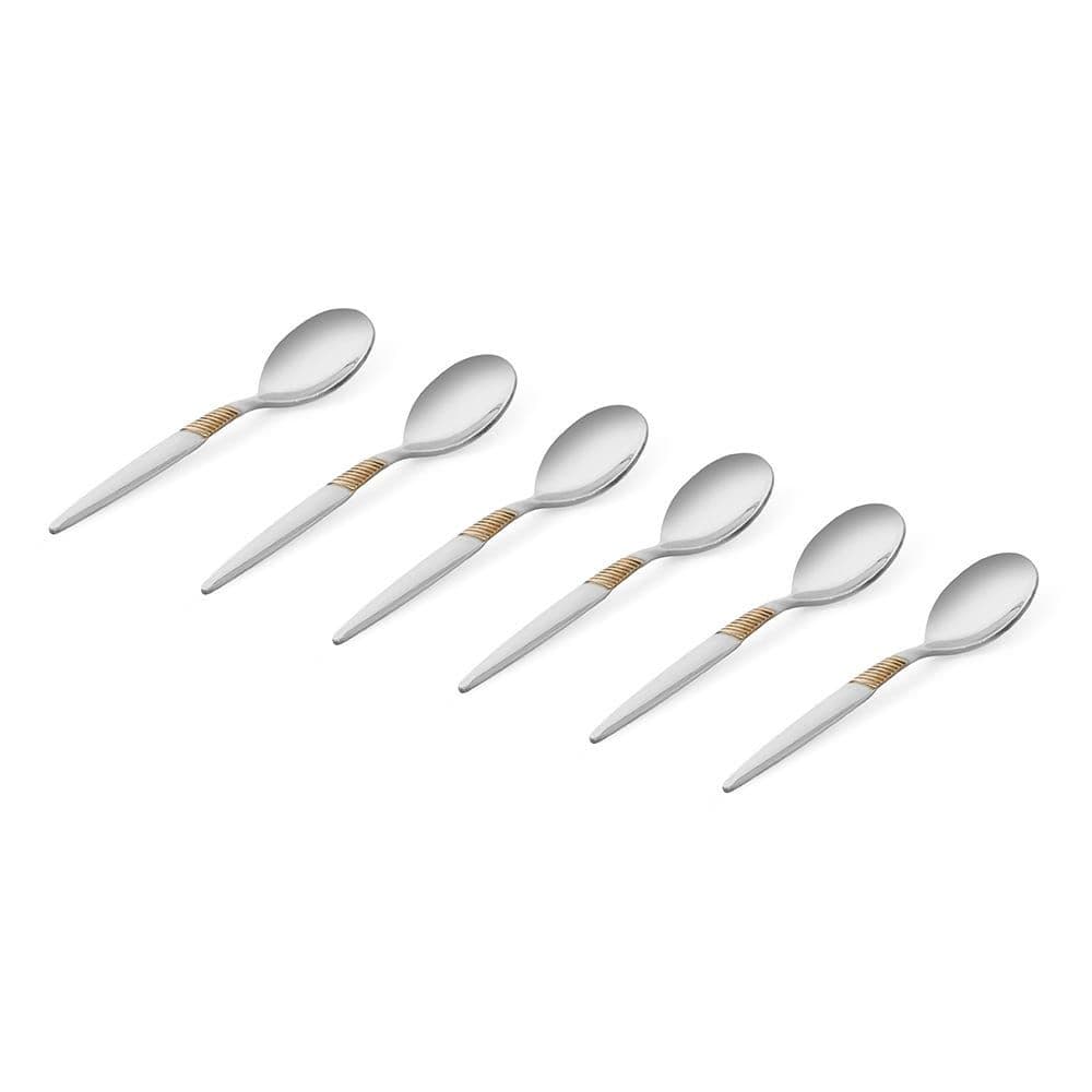 Aulus 6-Piece Coffee Spoon Set, Silver - 10.5 Cm