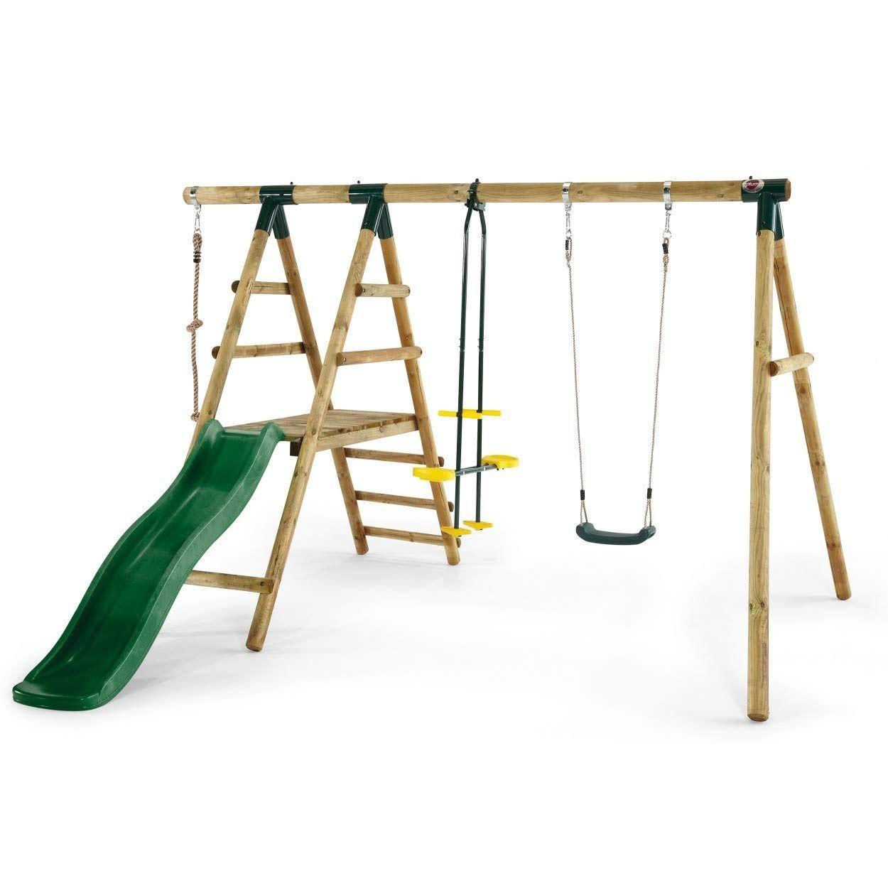 Plum Meerkat Wooden Garden Swing Set And Climbing Frame - 330cm x 330cm x 220cm