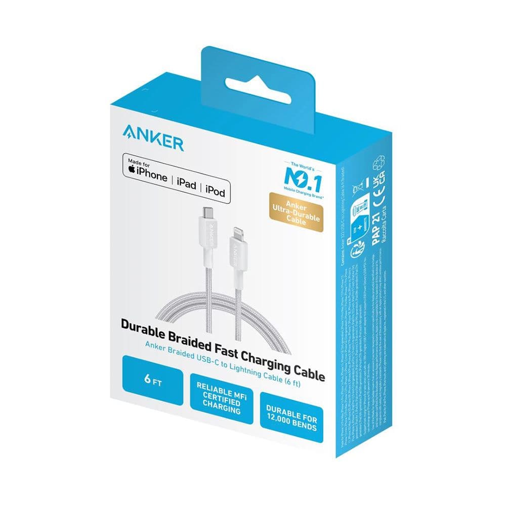 Anker 322 C To Lightning 2M Cable White