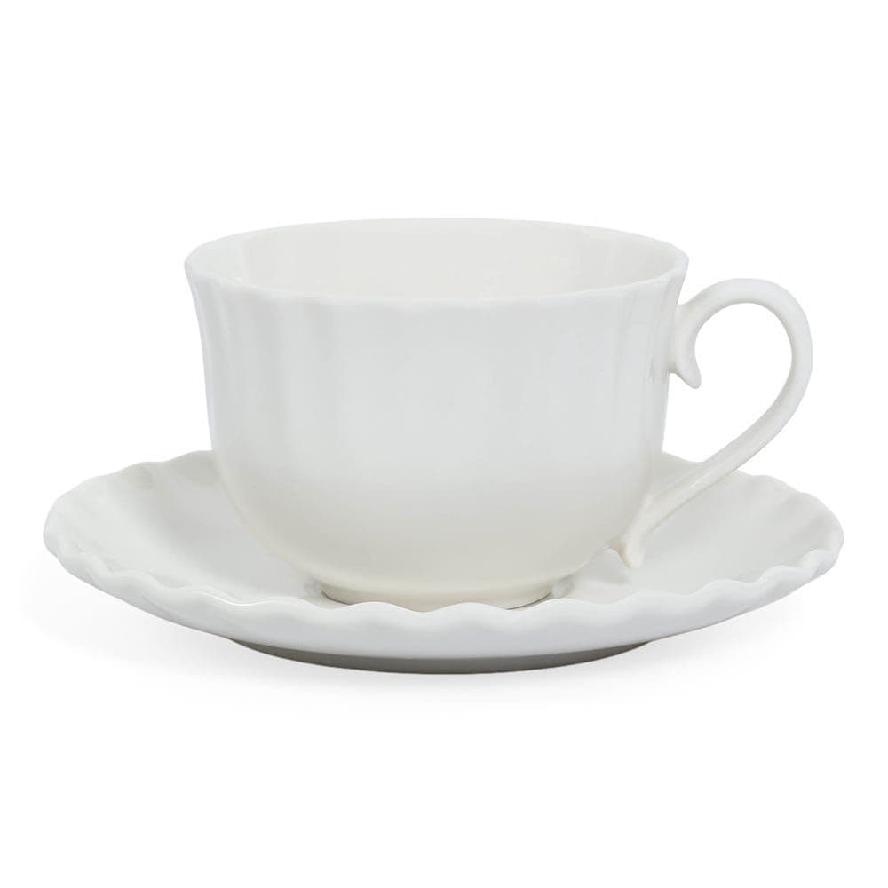 Onde Porcelain Cup & Saucer, White - 250 Ml