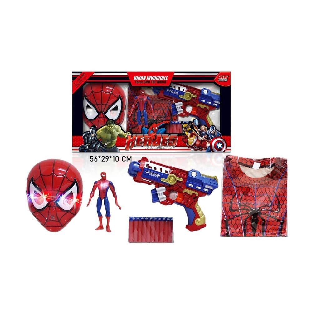 Spiderman Soft Gun Set W/Clothes Wl3034