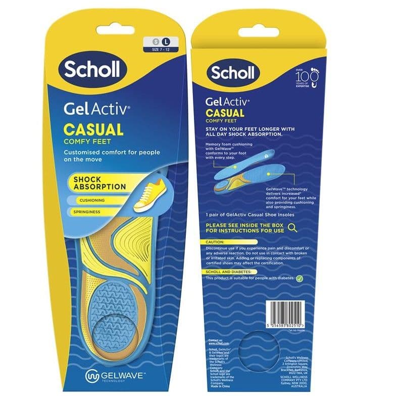 Scholl Gel Activ Insole Casual Large Uk Size 7-12