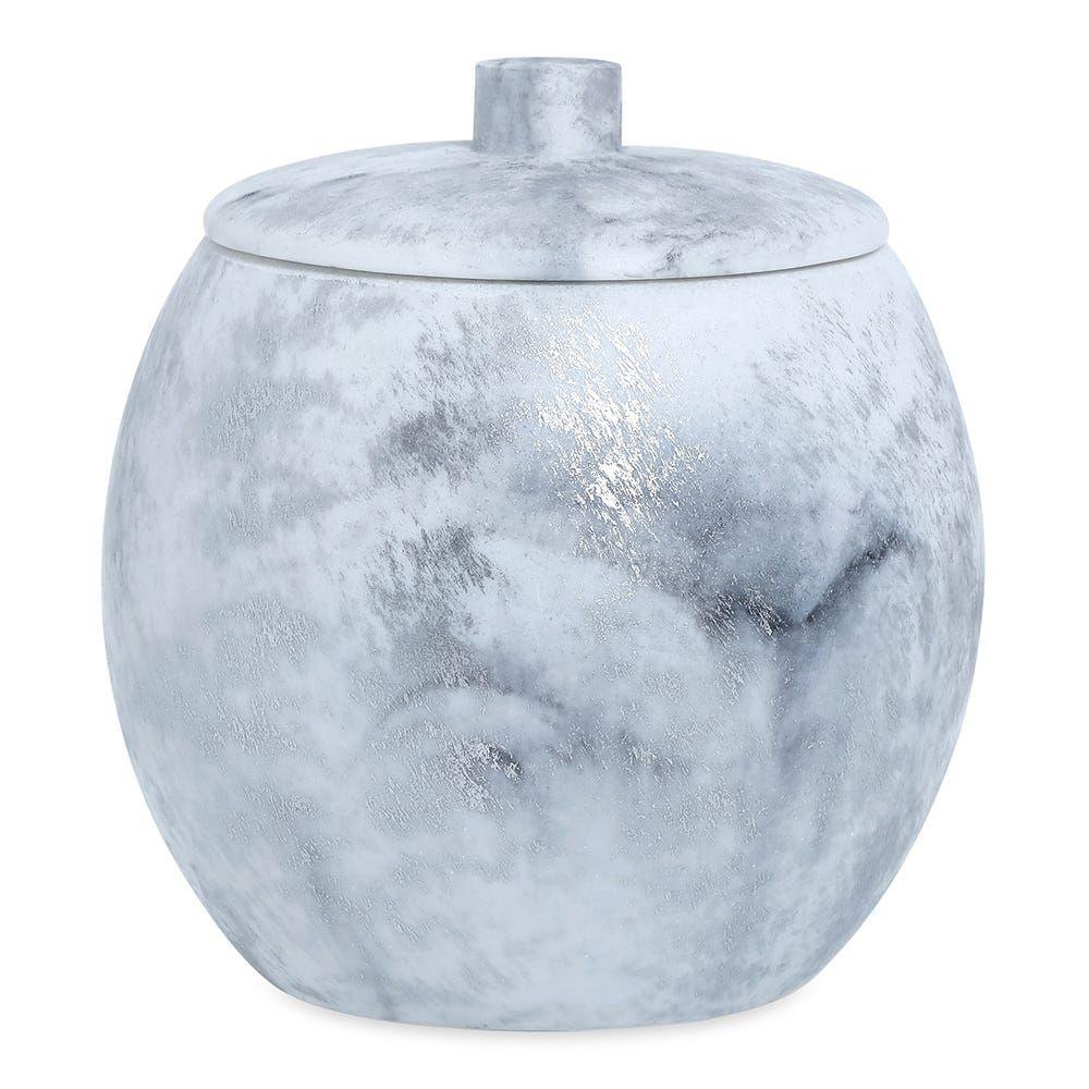 Birkin Cotton Jar, Silver- 10.5X11 Cm