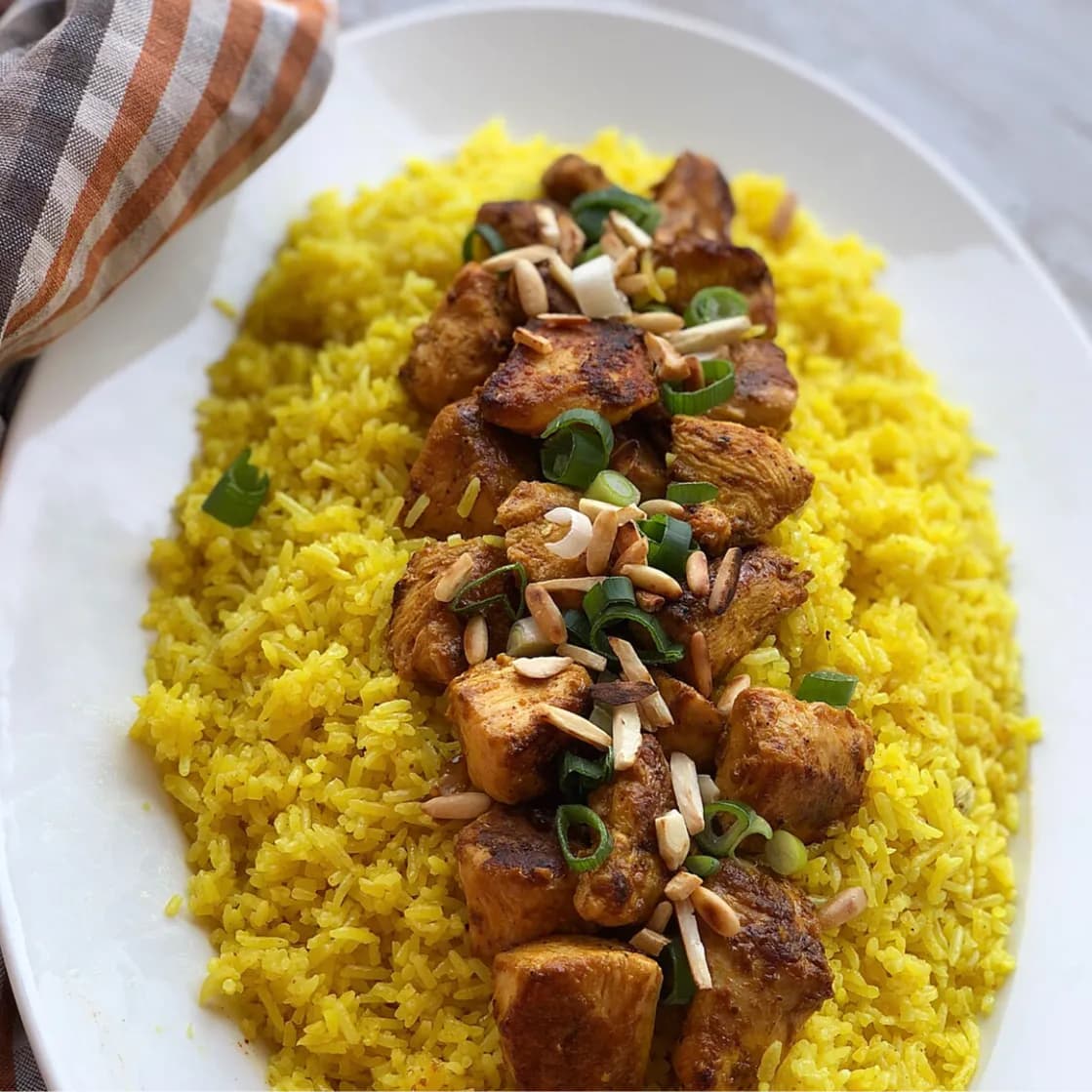 Rice With Shish Tawook