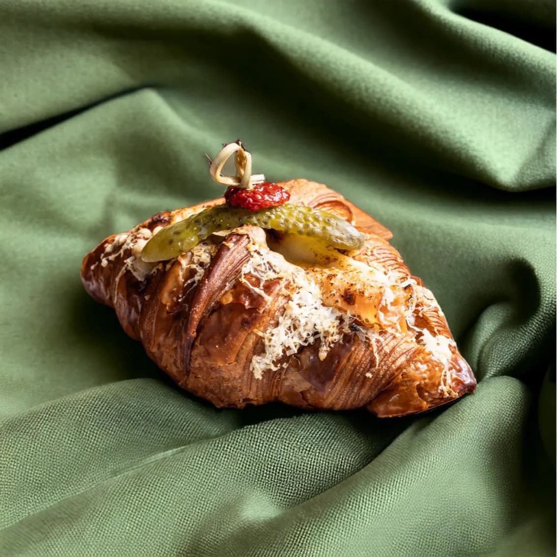 Double-Baked Turkey Ham and Cheese Croissant