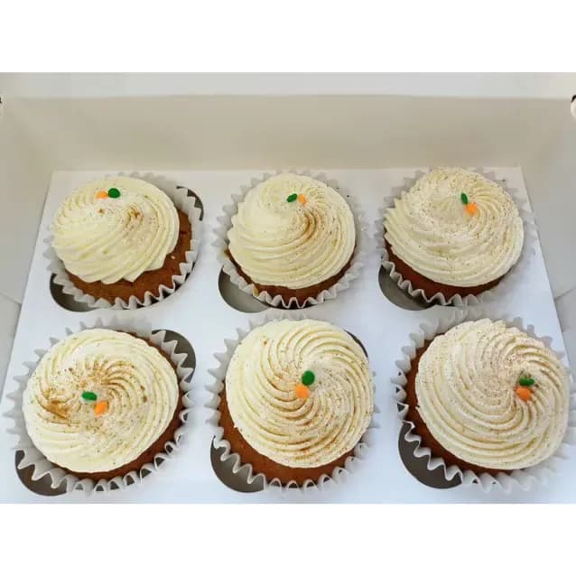 Carrot Cupcakes Box Of 6 Pieces