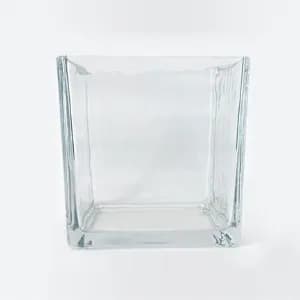 Transparant Square Glass Vase 12x12 Cm