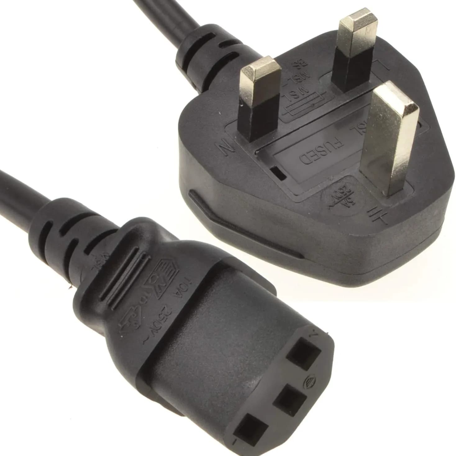 Power Cable C13 To Uk Plug - 3m