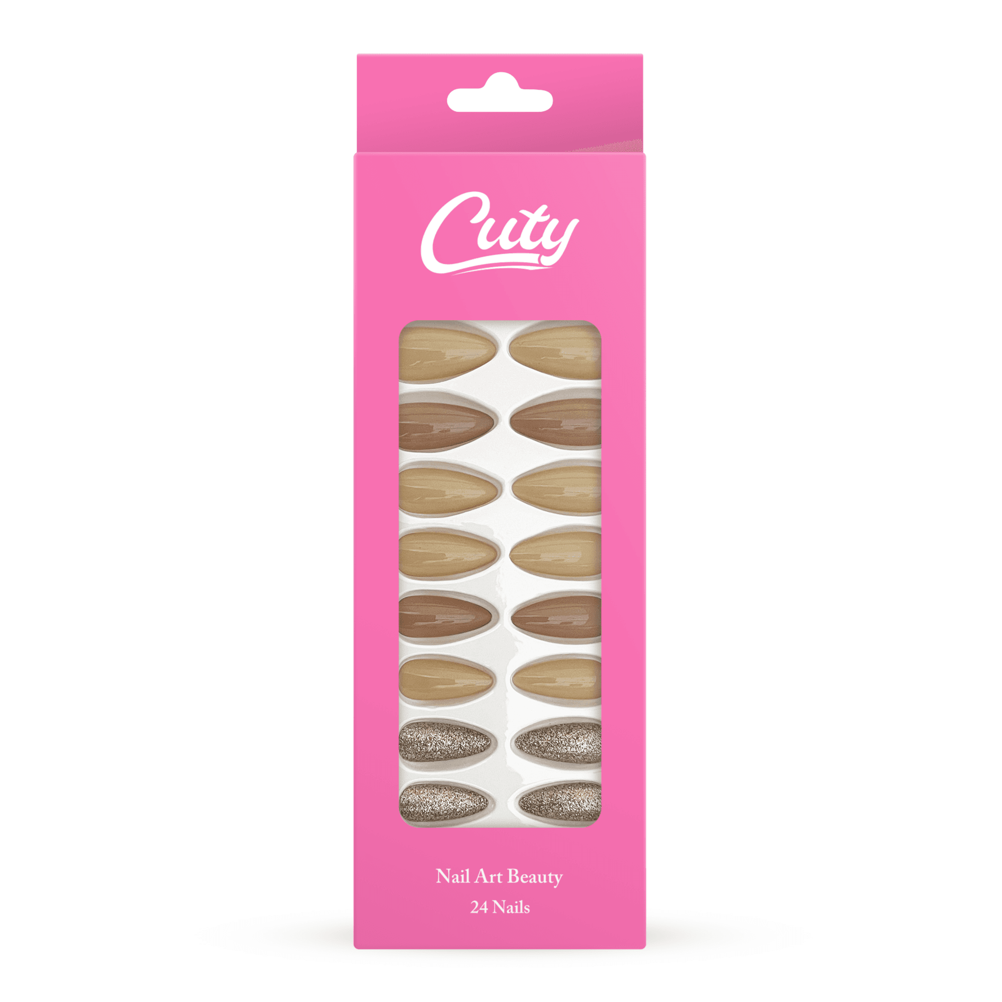 Cuty Nails Set: Flawless Acrylic Nails With Jelly Tape Adhesion - Earthy Tones