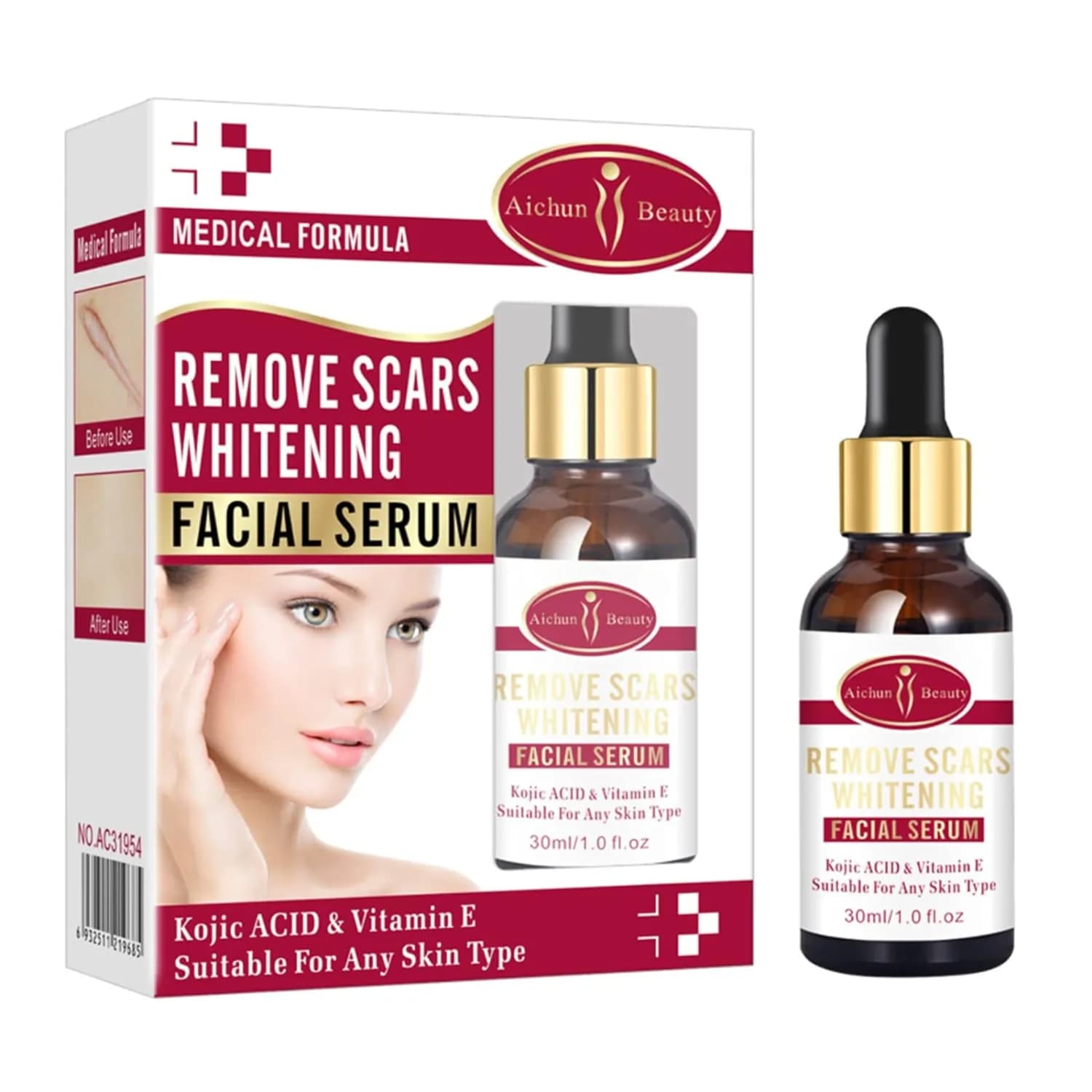 Aichun Beauty Remove Scars Whitening Facial Serum Kojic Acid & Vitamin E