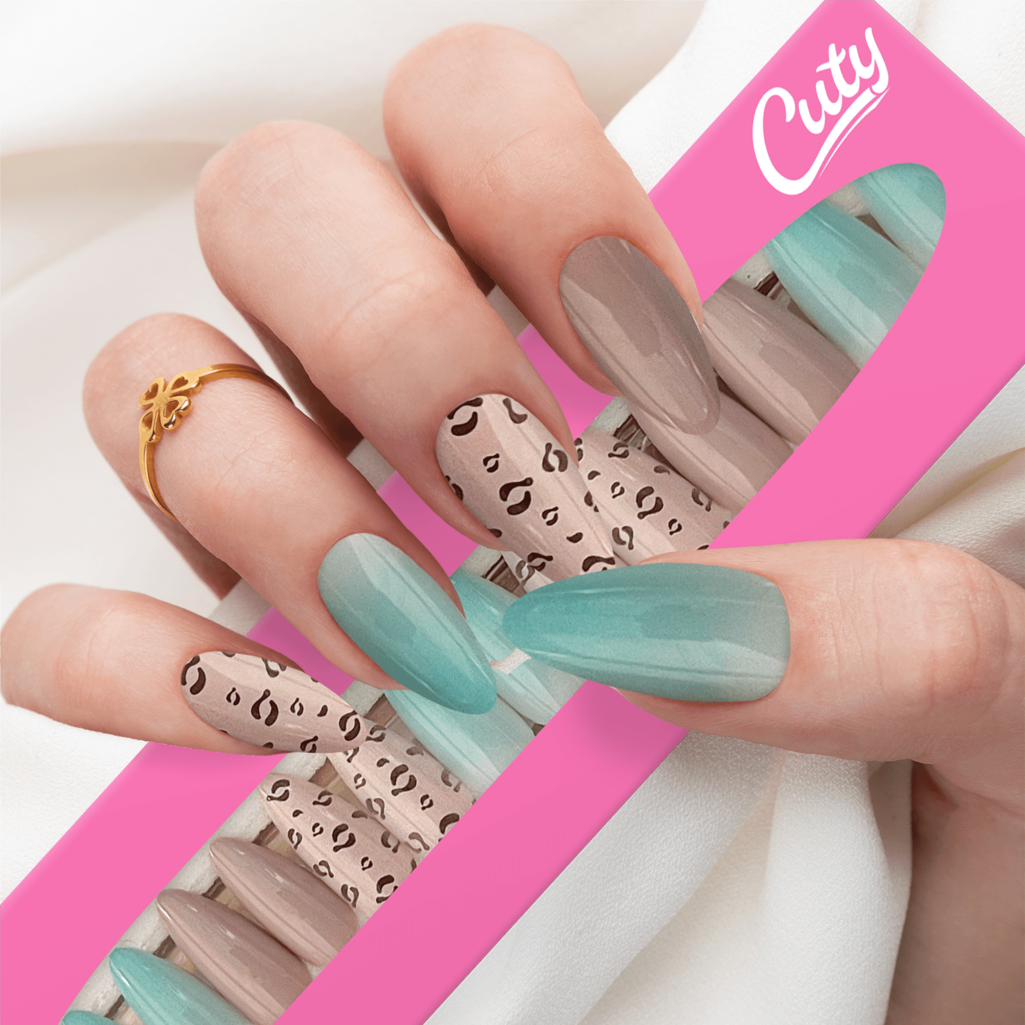 Cuty 24 Nails: Perfect Fit For Any Occasion - Nude Sky Blue