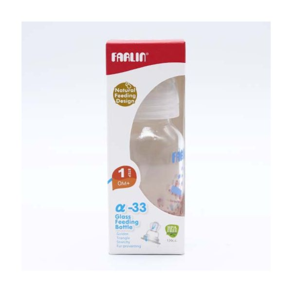 Farlin Glass Feeding Bottle 0+m 120cc