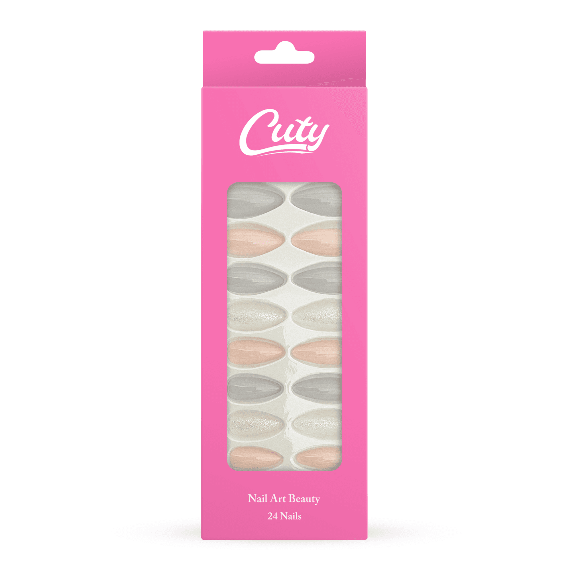 Cuty Nails Set: Flawless Acrylic Nails With Jelly Tape Adhesion - Pastel Elegance