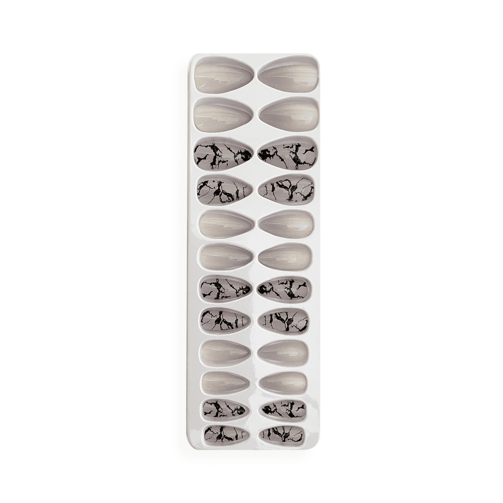 Cuty Nails Set: Flawless Acrylic Nails With Jelly Tape Adhesion - Lilac Marble