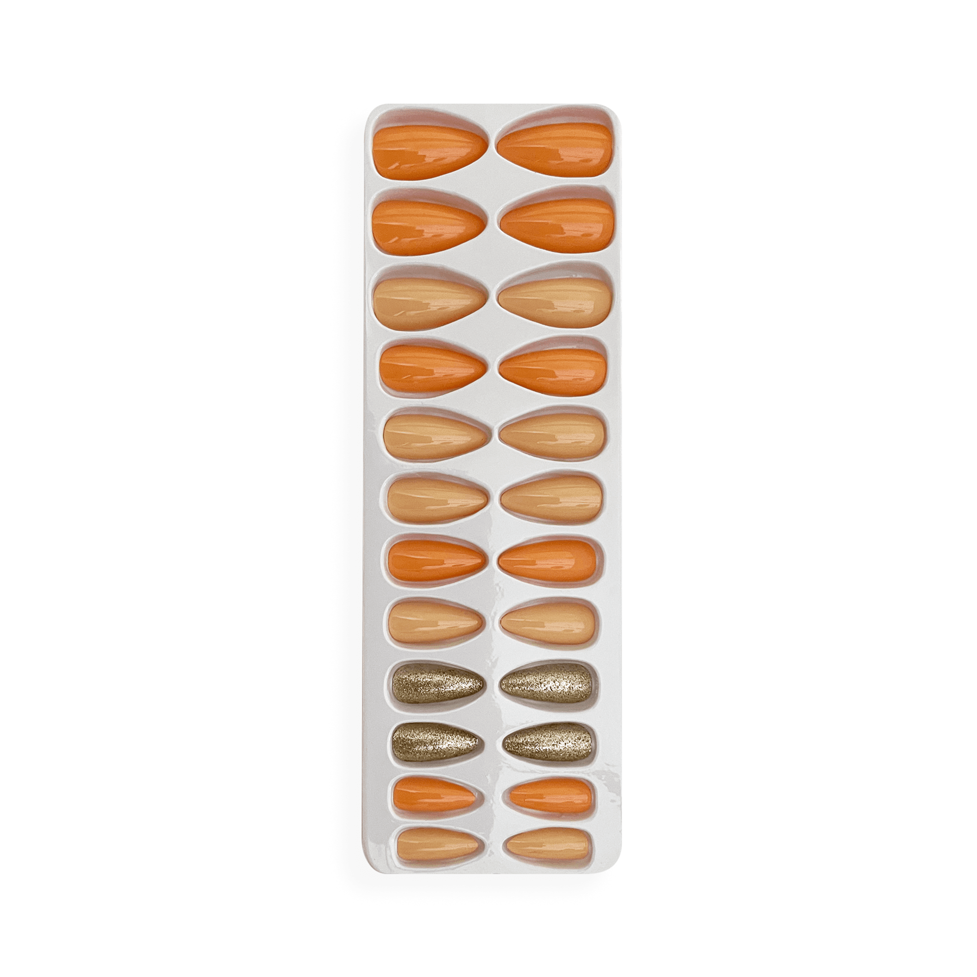 Cuty Nails Set: Flawless Acrylic Nails with Jelly Tape Adhesion - Sunset Peach