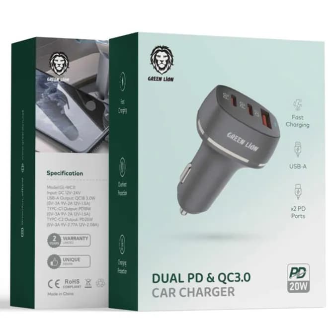 Green Lion Car Charger Qc+Pd