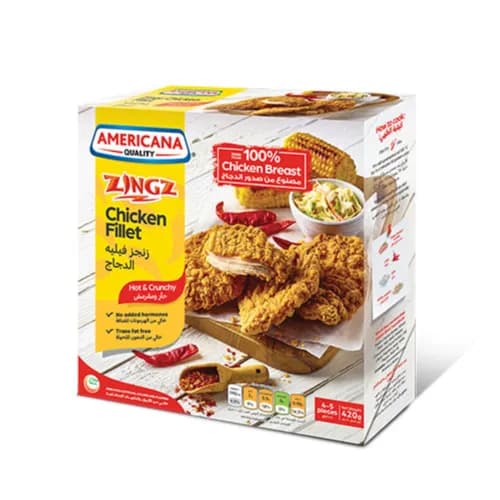 Americana zingz chicken fillet hot crunchy 420 g