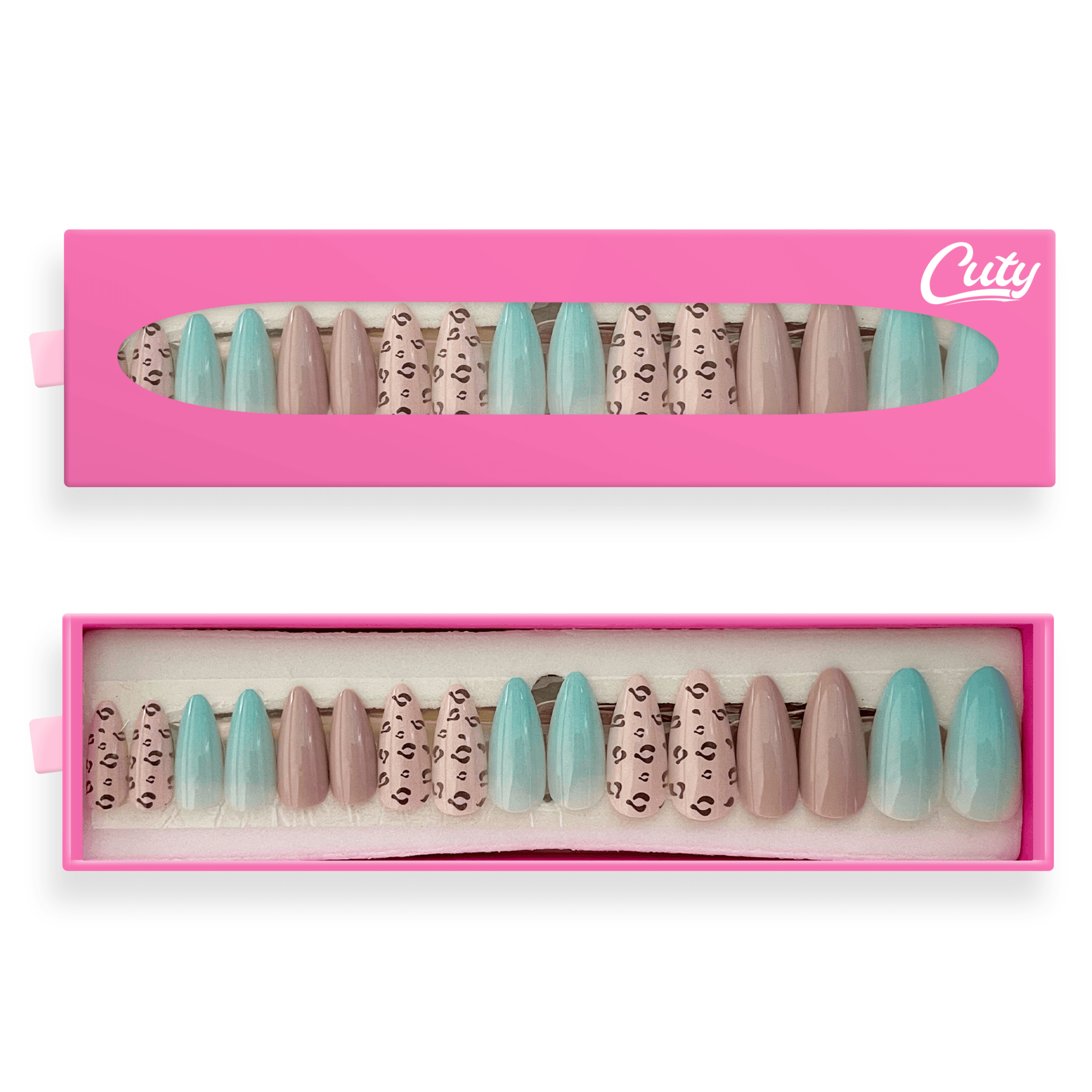 Cuty 24 Nails: Perfect Fit For Any Occasion - Nude Sky Blue