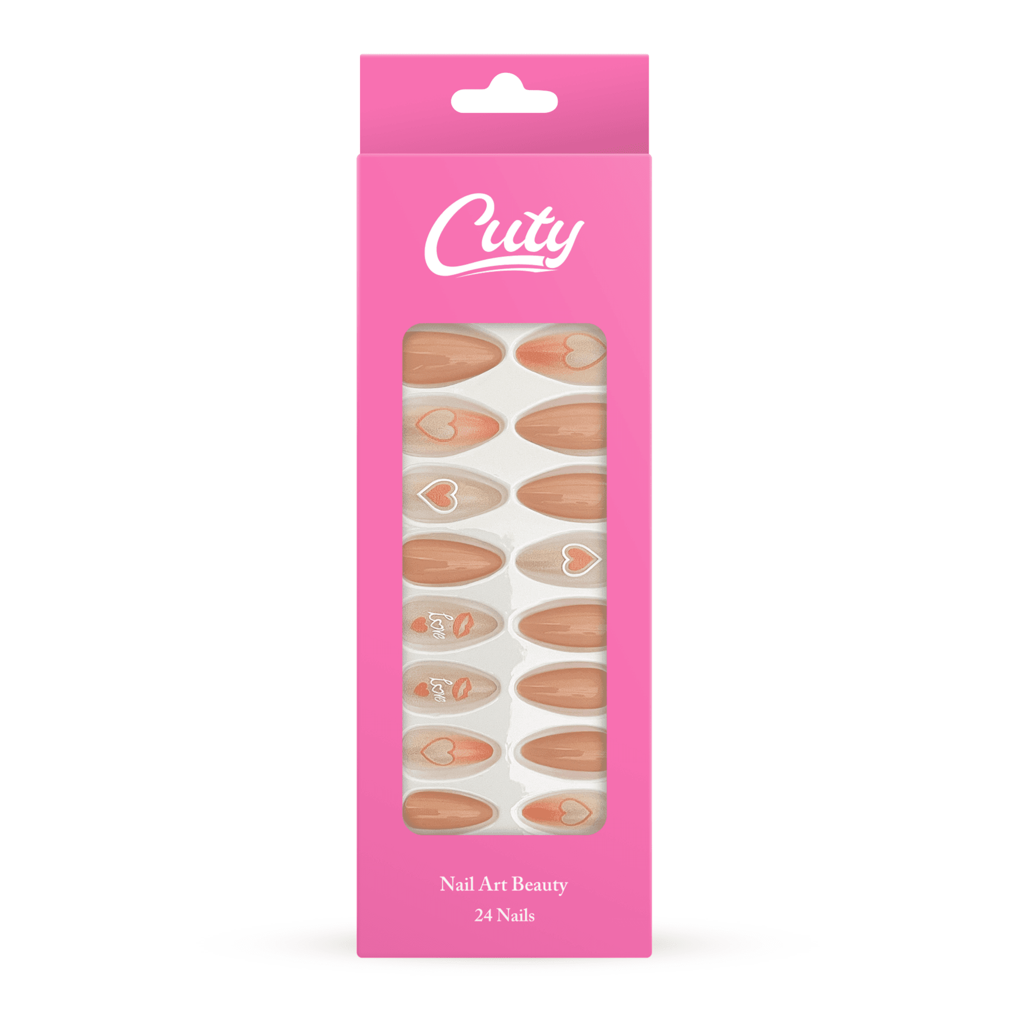 Cuty Nails Set: Flawless Acrylic Nails With Jelly Tape Adhesion - Sweetheart Blush