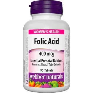 Webber Naturals Folic Acid 400Mcg Tab 90S